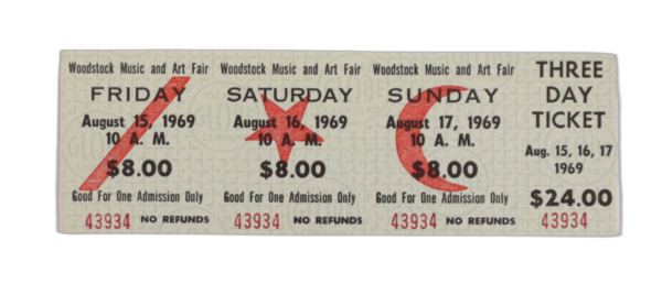 Woodstock 1969 Ticket (unused)