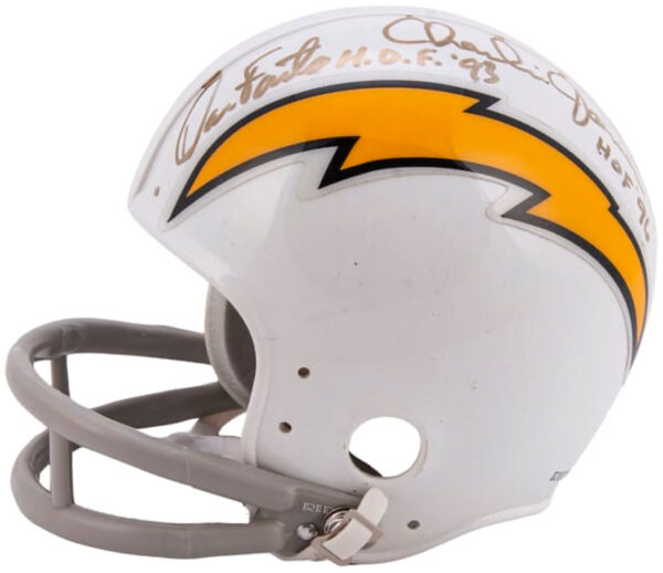 Mini Helmet Chargers Signed by Dan Fouts, Joiner, & Ron Mix