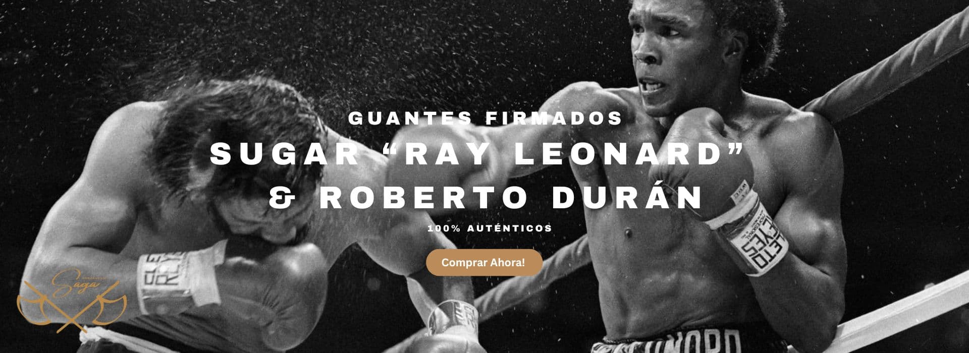 Banner Memorabilia Box Roberto Durán y Sugar Ray Leonard