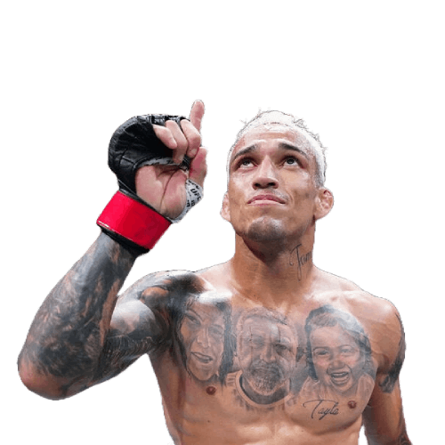 Charles Oliveira levantando el dedo anular