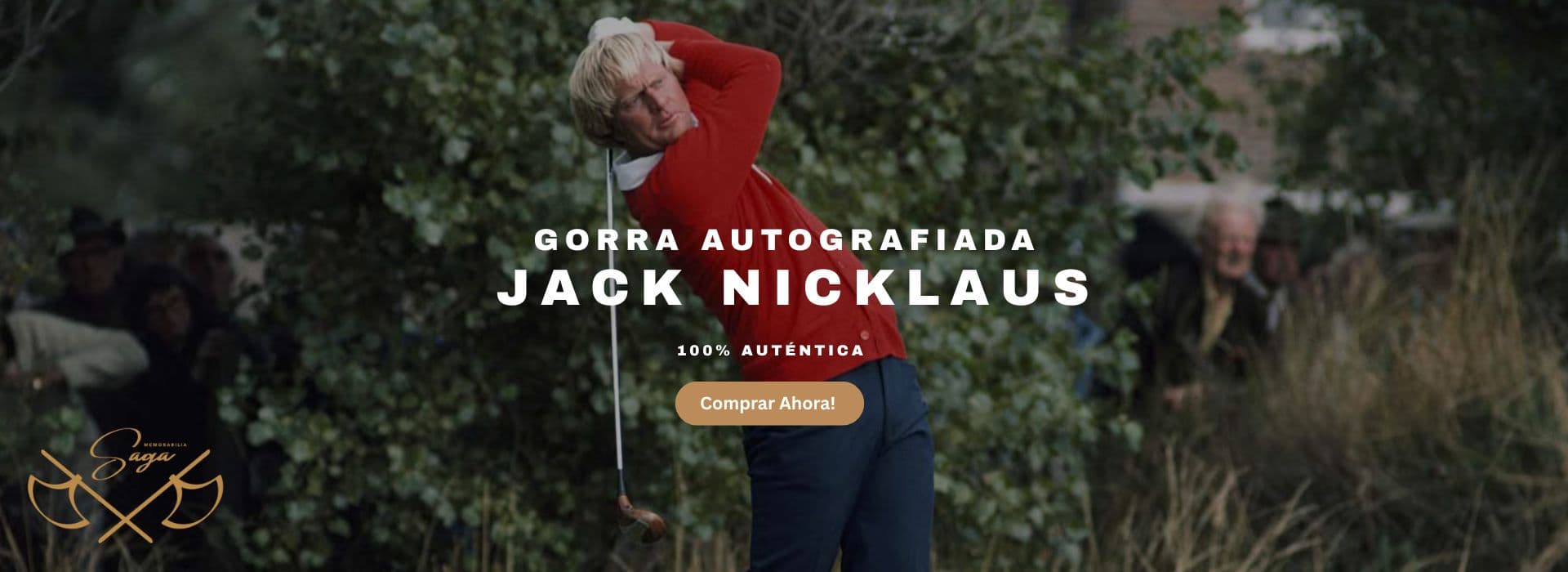 Banner Gorra Autografiada Jack Nicklaus Saga Memorabilia Deportiva