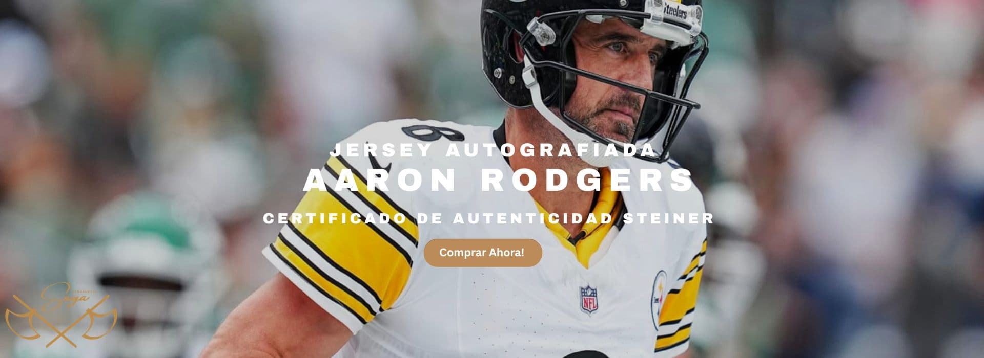 Banner para comprar camiseta autografiada Aaron Rodgers