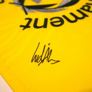 Close-up Bandera Firmada por Ludbig Alberg Memorial Tournament JSA COA