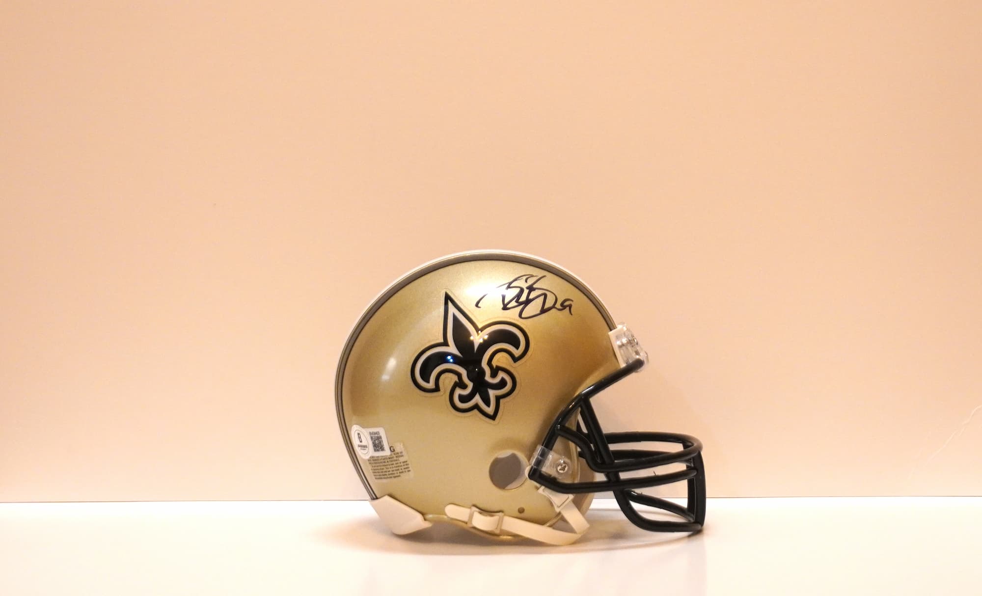 Mini Casco Autografiado Drew Brees New Orleans Saints